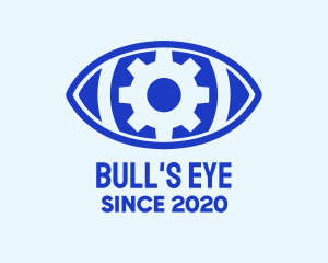 Blue Mechanical Eye logo design