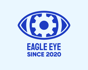 Blue Mechanical Eye logo design