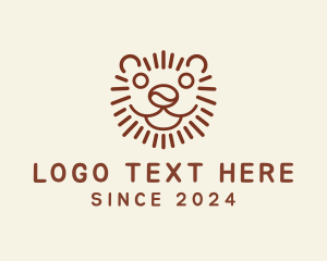 Brown - Coffee Bean Lion Tiger logo design