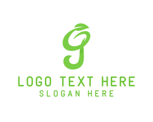 Salad - Green Organic Letter G logo design
