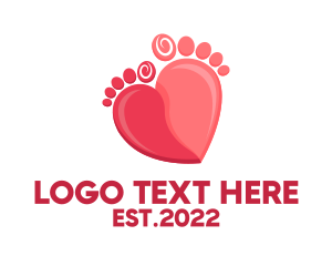 Toe - Human Feet Heart logo design
