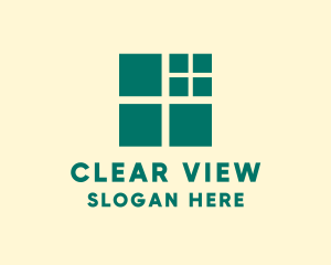 Green Window Squares logo design