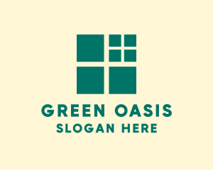 Green Window Squares logo design