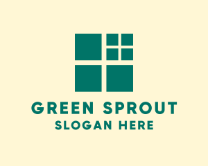 Green Window Squares logo design