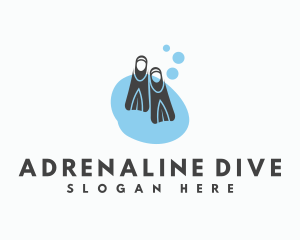 Scuba Diving Fins logo design