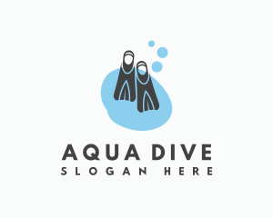 Diving - Scuba Diving Fins logo design