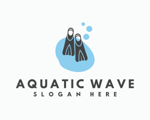 Swimmer - Scuba Diving Fins logo design