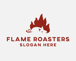 Roasting - Fire Pig Roasting logo design