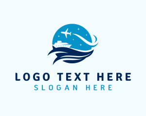 Ship - Cruise & Airplane Trip logo design