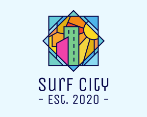 Stained Glass Urban City logo design