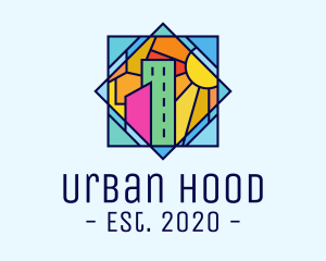 Stained Glass Urban City logo design