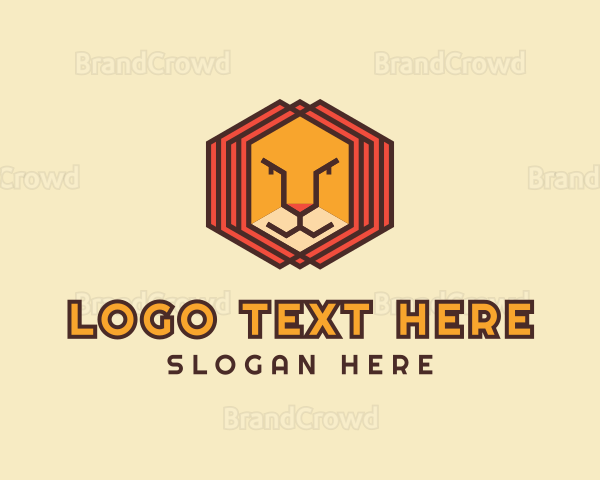 Geometric Lion Face Logo