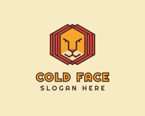 Geometric Lion Face  logo design