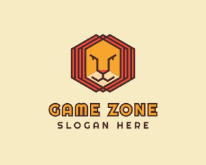 Geometric Lion Face  logo design