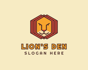 Geometric Lion Face  logo design