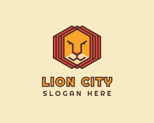 Geometric Lion Face  logo design