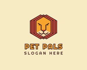 Geometric Lion Face  logo design