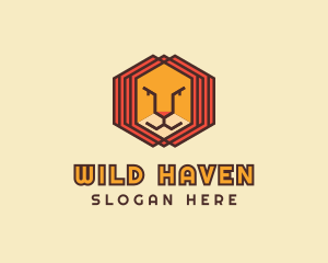 Geometric Lion Face  logo design