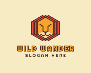 Geometric Lion Face  logo design