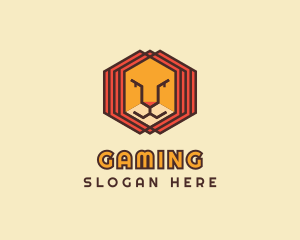 King - Geometric Lion Face logo design