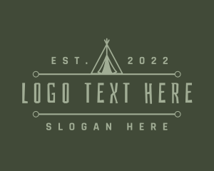 Glamping - Nature Camping Tent logo design