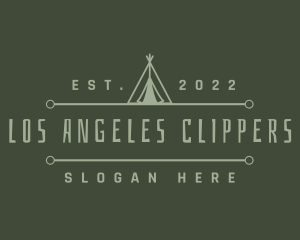 Camper - Nature Camping Tent logo design