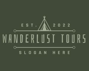 Nature Camping Tent logo design