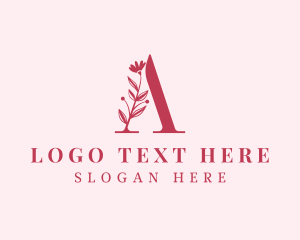 Etsy - Floral Beauty Letter A logo design