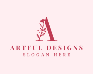 Floral Beauty Letter A logo design