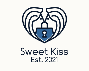 Kiss - Kiss Lock Heart logo design