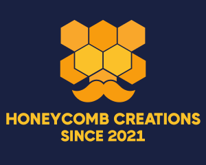 Honeycomb Mustache Salon  logo design