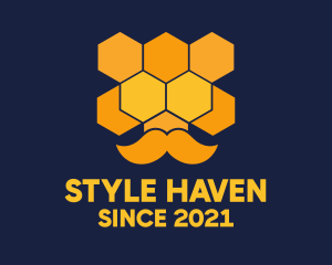 Barbershop - Honeycomb Mustache Salon logo design