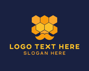 Honeycomb - Honeycomb Mustache Salon logo design