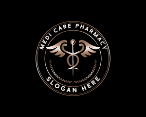 Medical Pharmacy Caduceus logo design