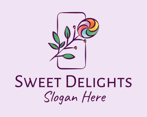 Lollipop - Natural Colorful Candy Plant logo design