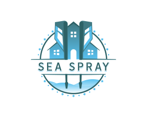 House Pressure Washer Disinfect logo design