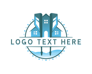 House - House Pressure Washer Disinfect logo design