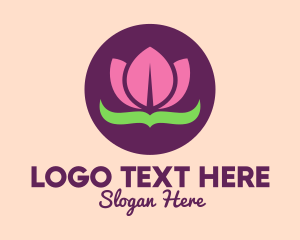 Bloom - Pink Lotus Flower logo design