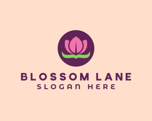 Pink Lotus Flower logo design