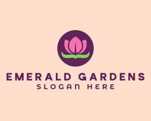 Pink Lotus Flower logo design