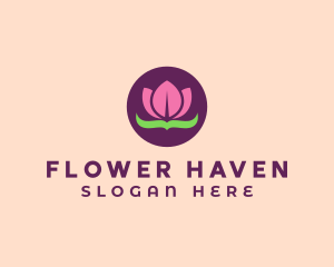 Pink Lotus Flower logo design