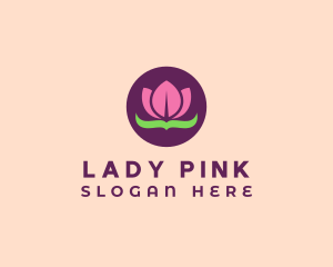 Pink Lotus Flower logo design