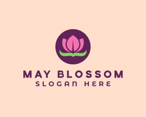 Pink Lotus Flower logo design