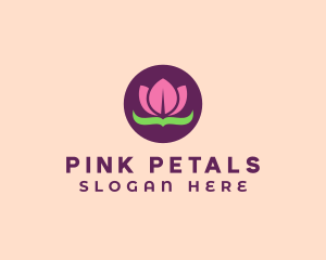 Pink Lotus Flower logo design