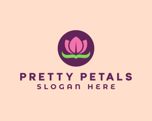 Pink Lotus Flower logo design