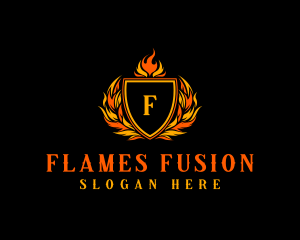 Flaming Royal Crest logo design