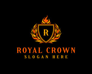 Flaming Royal Crest logo design