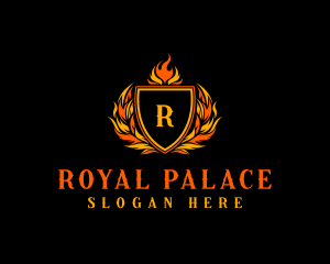 Flaming Royal Crest logo design