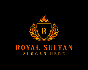 Flaming Royal Crest logo design