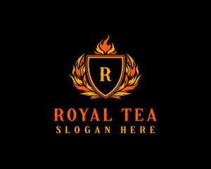 Flaming Royal Crest logo design